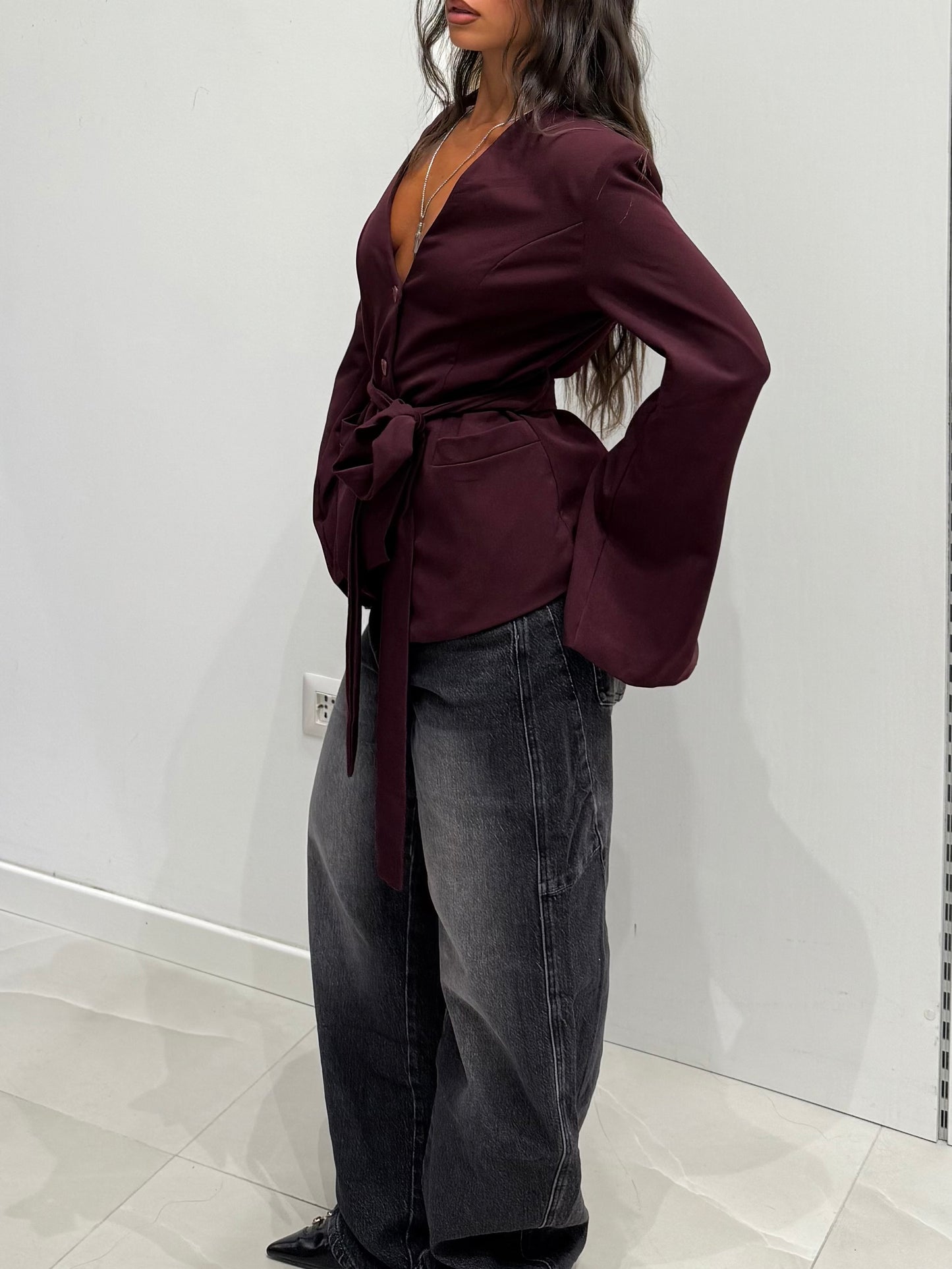 BLAZER EFFETTO BUSTINO WINE