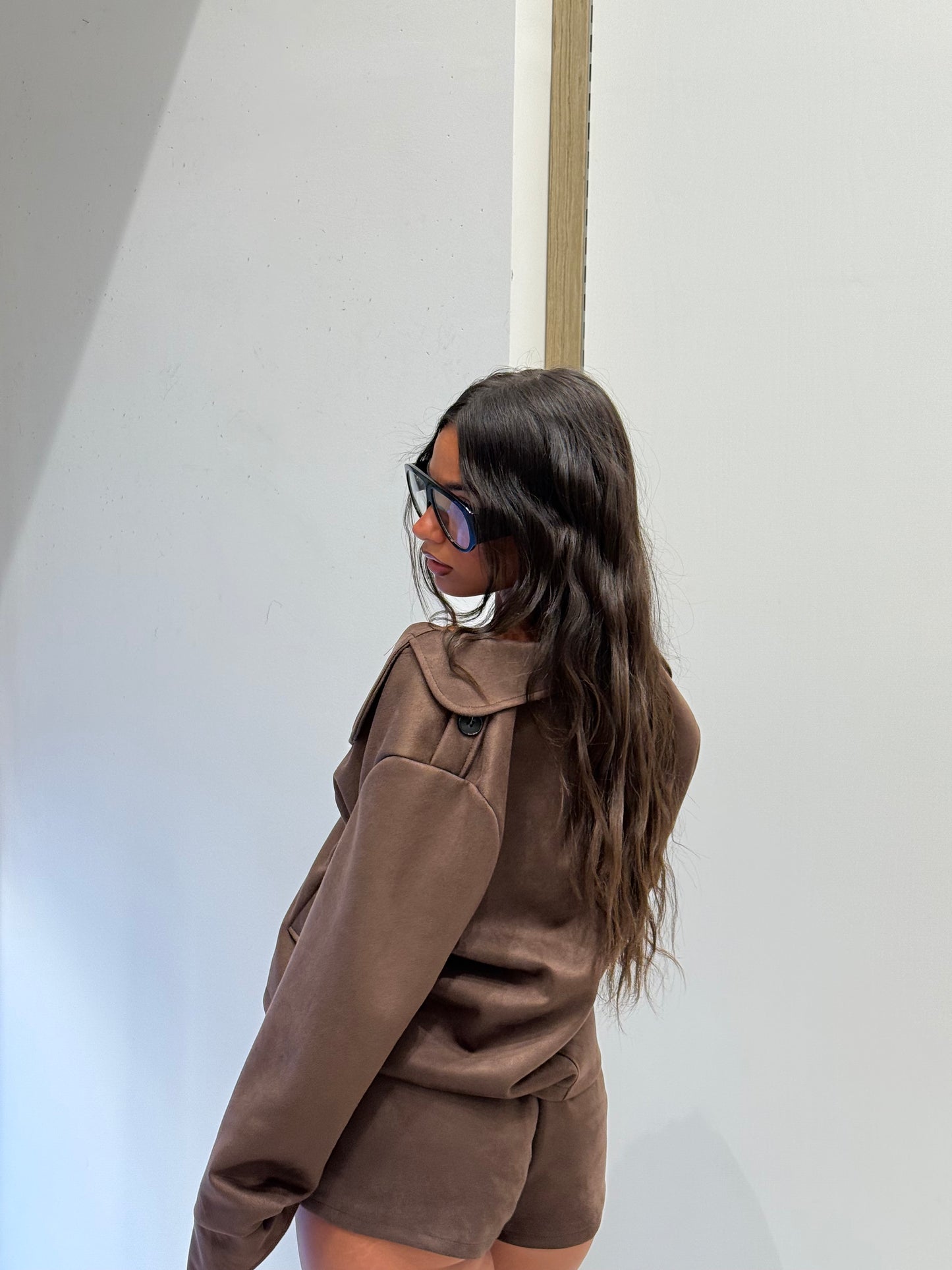 CROP TRENCH IN CAMOSCIO MARRONE