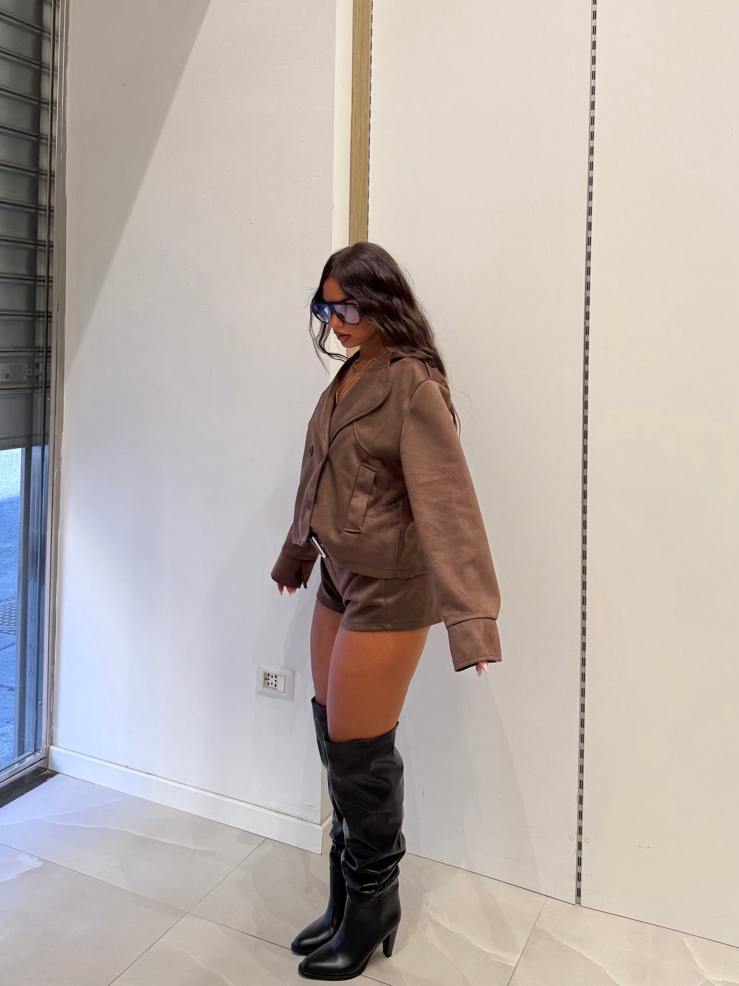 CROP TRENCH IN CAMOSCIO MARRONE