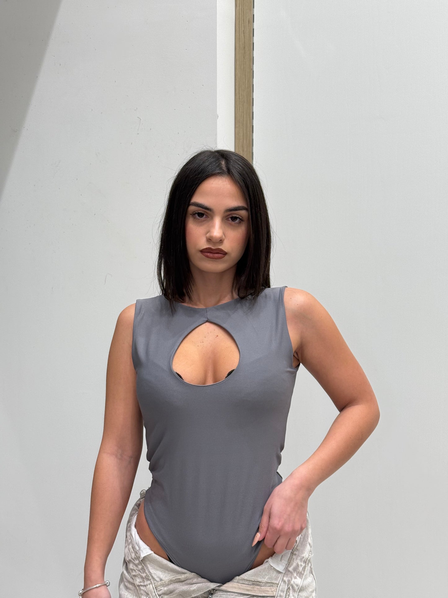 BODY SCOLLATURA GRIGIO