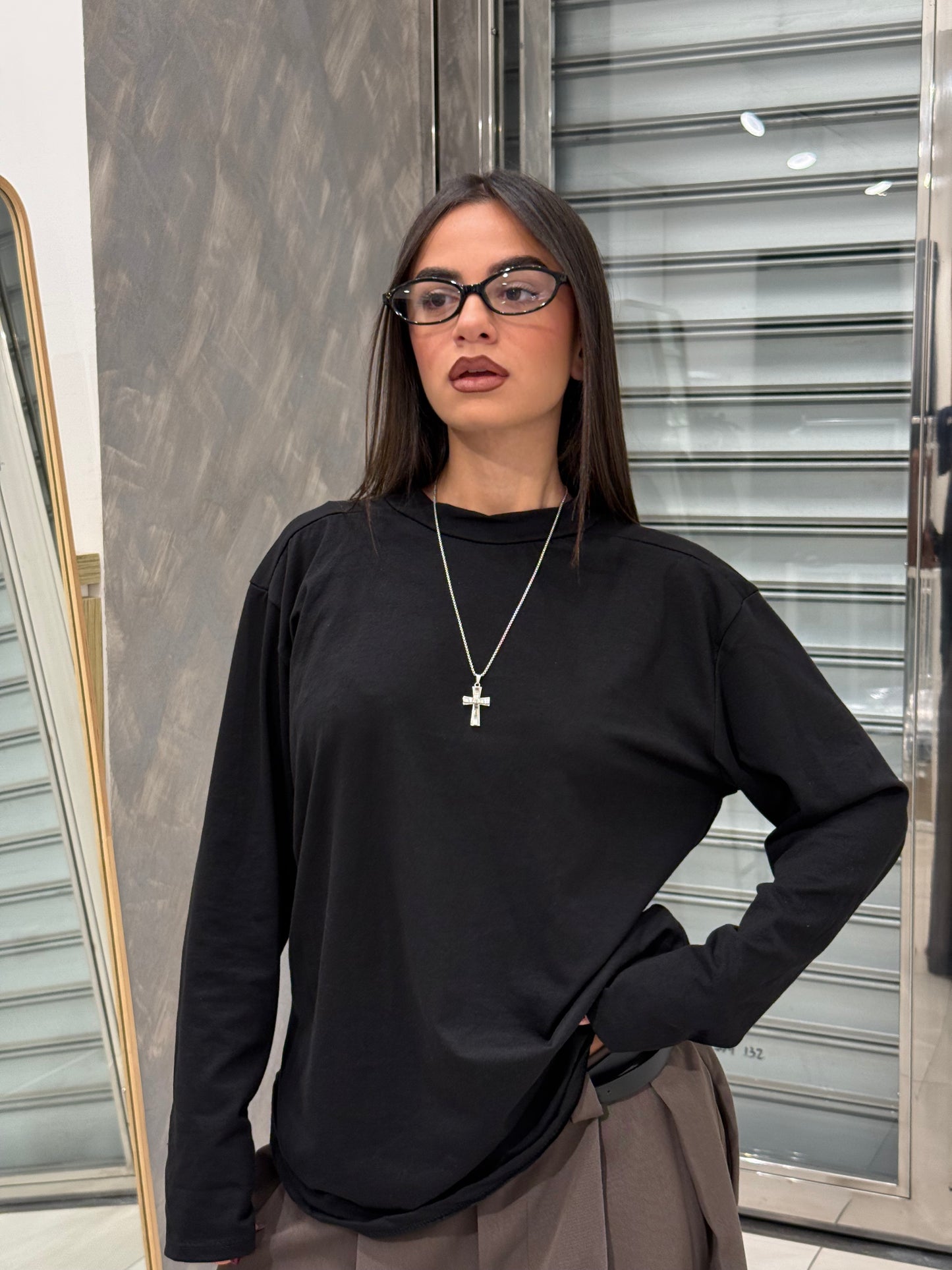 SHIRT LONGSLEEVE CUCITURA NERA