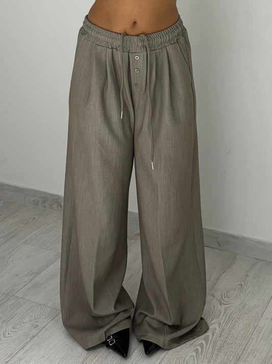 Pantalone wide fango