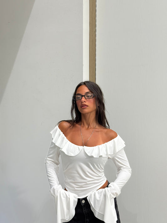 MAGLIA ROUCHES BIANCA