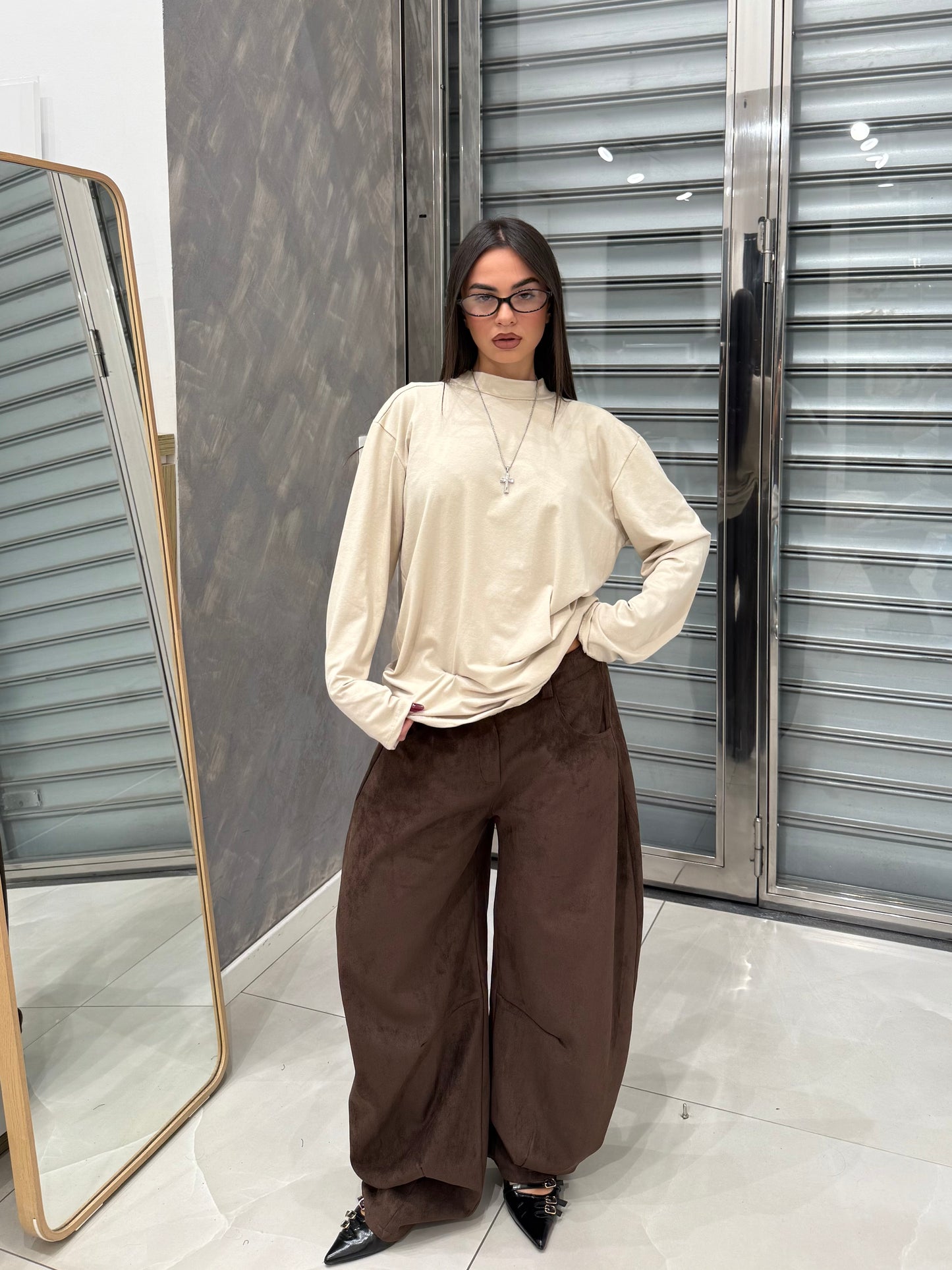 SHIRT LONGSLEEVE CUCITURA CREMA