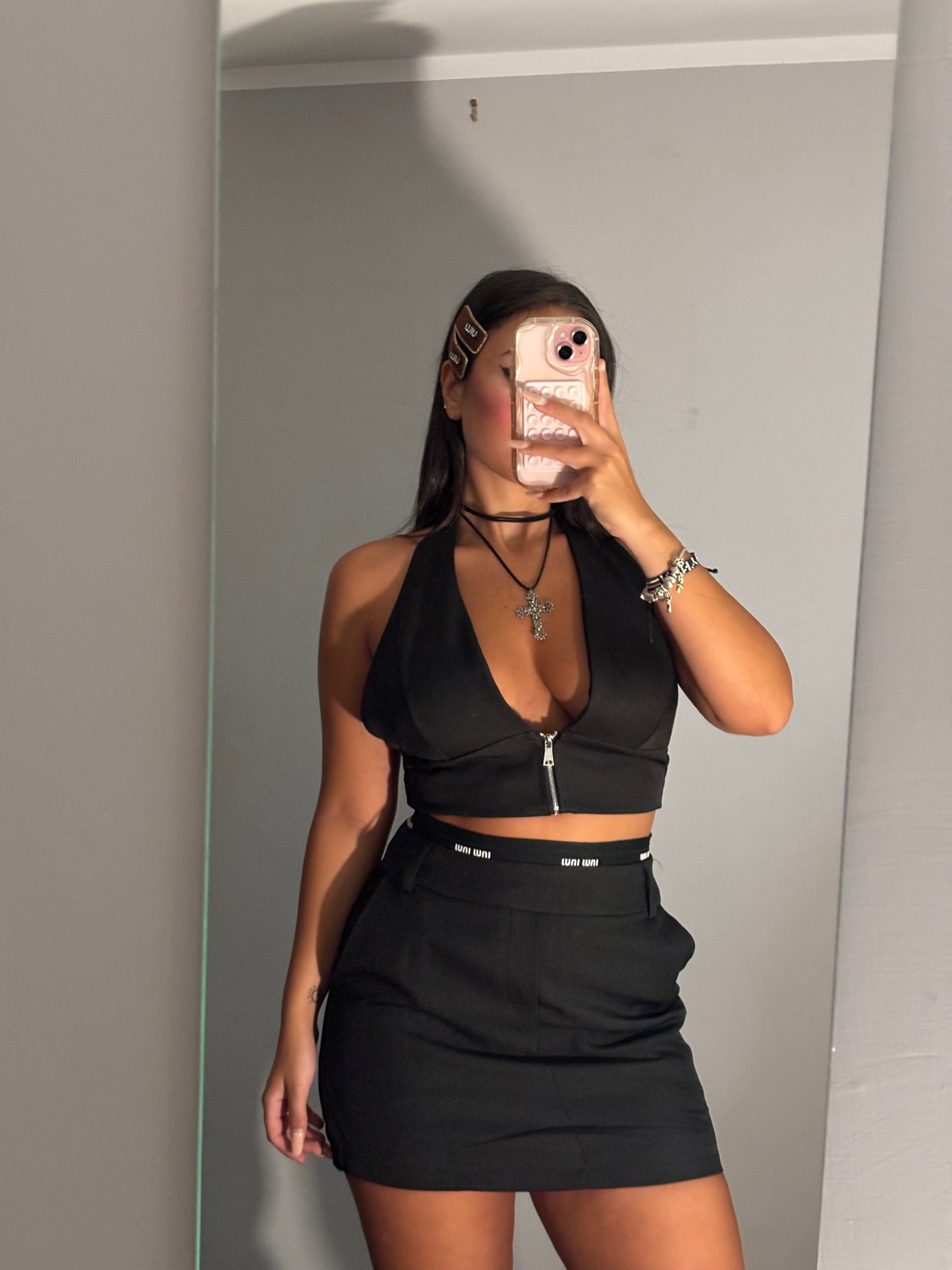 Top completo MIU nero