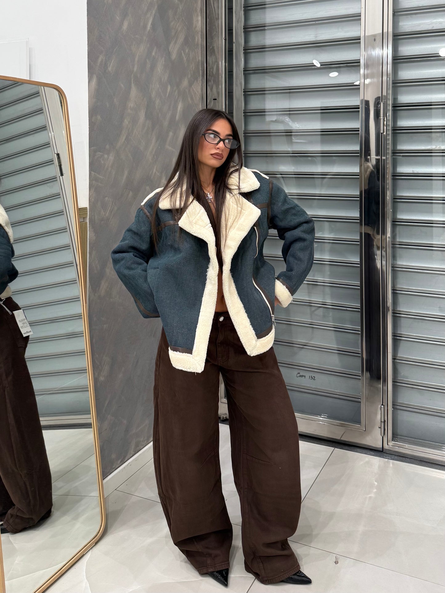 JEANS BALLOON MARRONE